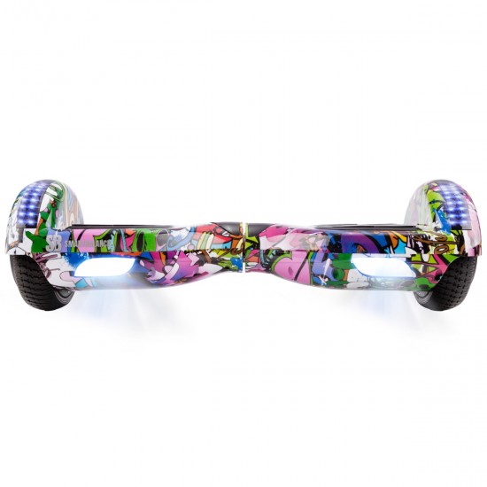 Elektromos Hoverboard csomag Komfortos Üléssel, 6.5 colos, Regular Multicolor PRO, Standard Hatótávolság, Fehér Szivacsos ülés, Smart Balance 3