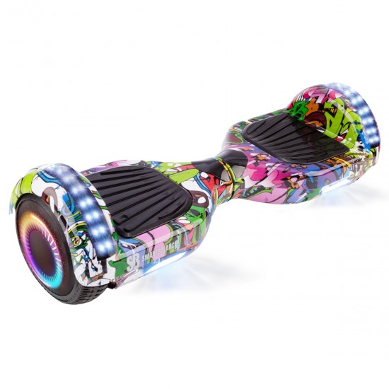 Elektromos Hoverboard csomag Komfortos Üléssel, 6.5 colos, Regular Multicolor PRO, Standard Hatótávolság, Fehér Szivacsos ülés, Smart Balance 6
