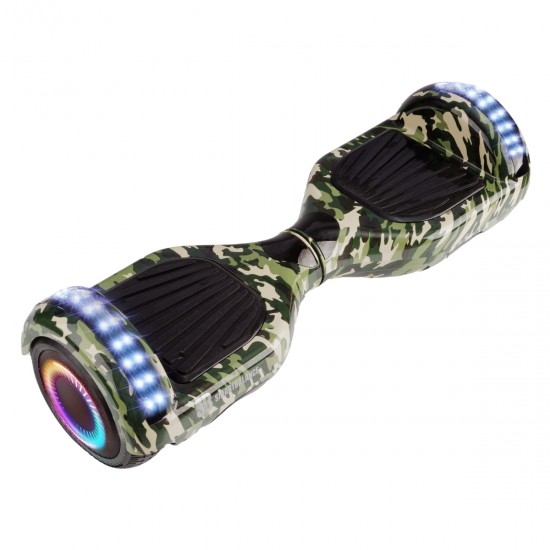 Elektromos Hoverboard csomag Komfortos Üléssel, 6.5 colos, Regular Camouflage PRO, Standard Hatótávolság, Fehér Szivacsos ülés, Smart Balance 7