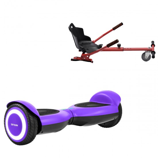 Elektromos Hoverboard Standard GoKart Szett, 6.5 col, Jetson Prism Purple, és Piros Hoverkart, Smart Balance
