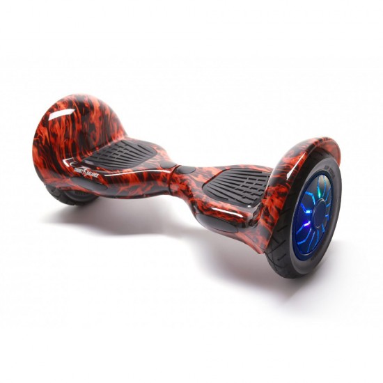 Elektromos Hoverboard csomag Komfortos Üléssel, 10 colos, Off-Road Flame PRO, Standard Hatótávolság, Fekete Szivacsos ülés, Smart Balance 2