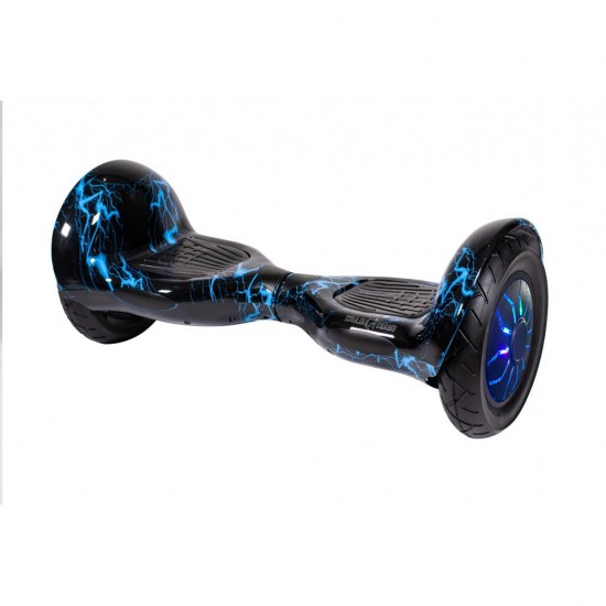 Elektromos Hoverboard Standard GoKart Szett, 10 colos, Off-Road Thunderstorm Blue PRO, Nagy Hatótávolság, és Fehér Hoverkart, Smart Balance 2