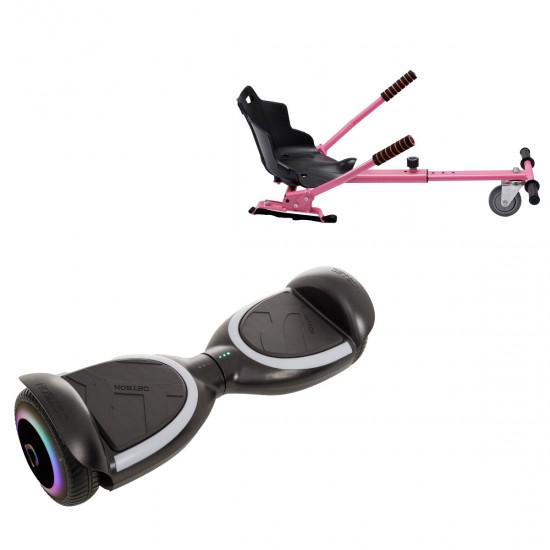 Elektromos Hoverboard Standard GoKart Szett, 6.5 col, Jetson Prism Black Plus, és Rózsaszín Hoverkart, Smart Balance