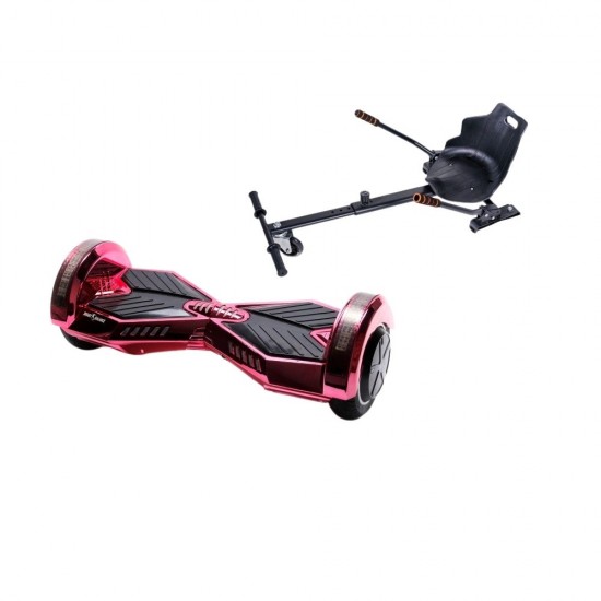 Elektromos Hoverboard Standard GoKart Szett, 8 colos, Transformers ElectroPink, Nagy Hatótávolság, és Fekete Hoverkart, Smart Balance