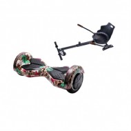 Transformers SkullColor  Hoverboard Szett Ergonomikus HoverKart Üléssel - 8” Kerekek, Bluetooth Hangszórók, LED Fények, Önegyensúlyozás, 15km hatótávolság, 700W teljesítmény, 4Ah Samsung cellás akkumulátor, Smart Balance