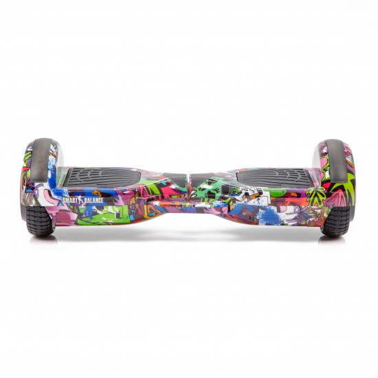 Regular Multicolor fogantyúval Hoverboard - 6.5” Kerekek, Bluetooth Hangszórók, LED Fények, Önegyensúlyozás, 15km hatótávolság, 700W teljesítmény, 4Ah Samsung cellás akkumulátor, Smart Balance 2