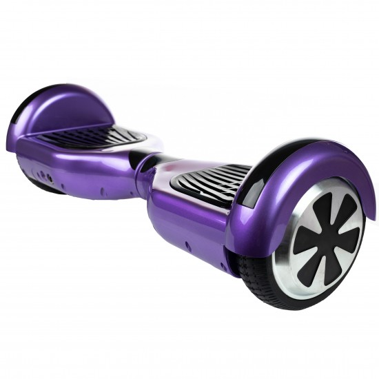 Elektromos Hoverboard GoKart Szett Lengéscsillapítókkal, 6.5 colos, Regular Purple, Nagy Hatótávolság, Fekete HoverKart Lengéscsillapítókkal, Smart Balance 7