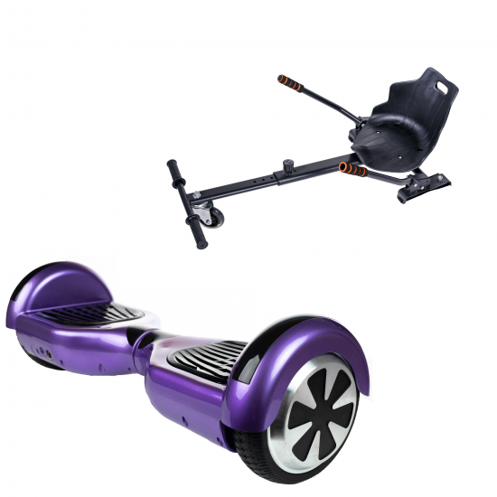 Hoverboard Go Kart Csomag, 6.5 Inch-es, Teljesítménye 700W, Bluetooth-os beépített hangszórók, Led-ek, Hoverkart ergonomikus ülés, Smart Balance Regular Purple (Violet)