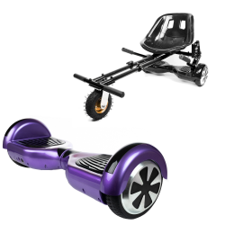 Hoverboard Go Kart Csomag, 6.5 Inch-es, Teljesítménye 700W, Bluetooth-os beépített hangszórók, Led-ek, Fekete Hoverkart Felfüggesztésekkel, Smart Balance Regular Purple (Violet)
