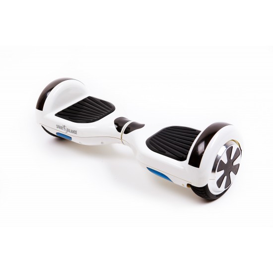Hoverboard Go Kart Csomag, 6.5 Inch-es, Teljesítménye 700W, Bluetooth-os beépített hangszórók, Led-ek, Hoverkart ergonomikus ülés, Smart Balance Regular White Pearl