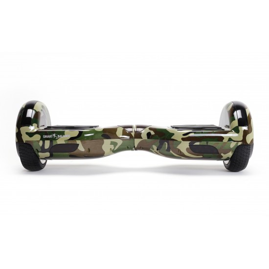 Regular Camouflage Green Hoverboard - 6.5” Kerekek, Bluetooth Hangszórók, LED Fények, Önegyensúlyozás, 15km hatótávolság, 700W teljesítmény, 4Ah Samsung cellás akkumulátor, Smart Balance 4