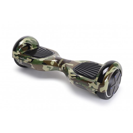 Regular Camouflage Green Hoverboard - 6.5” Kerekek, Bluetooth Hangszórók, LED Fények, Önegyensúlyozás, 15km hatótávolság, 700W teljesítmény, 4Ah Samsung cellás akkumulátor, Smart Balance 3