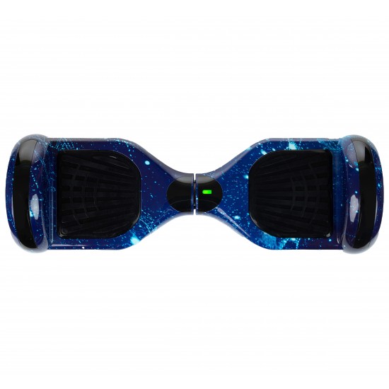 Elektromos Hoverboard GoKart Szett Lengéscsillapítókkal, 6.5 colos, Regular Galaxy Blue, Nagy Hatótávolság, Fekete HoverKart Lengéscsillapítókkal, Smart Balance 2