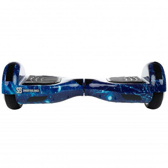 Elektromos Hoverboard GoKart Szett Lengéscsillapítókkal, 6.5 colos, Regular Galaxy Blue, Nagy Hatótávolság, Fekete HoverKart Lengéscsillapítókkal, Smart Balance 6