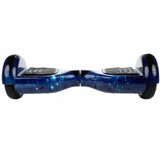 Elektromos Hoverboard GoKart Szett Lengéscsillapítókkal, 6.5 colos, Regular Galaxy Blue, Nagy Hatótávolság, Fekete HoverKart Lengéscsillapítókkal, Smart Balance 3