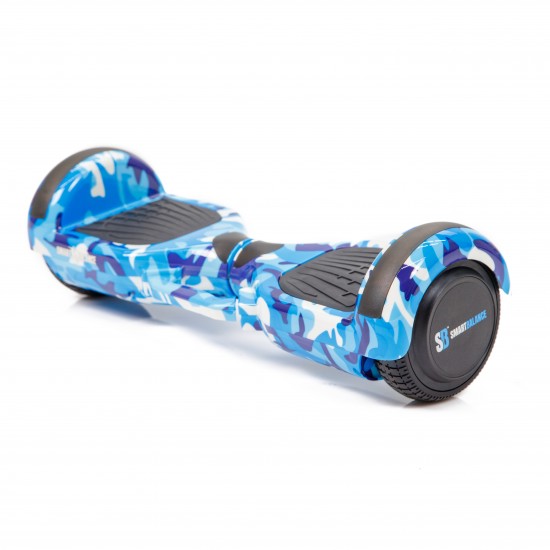 Regular Camouflage Blue fogantyúval Hoverboard Szett Rózsaszín Dupla Felfüggesztésű HoverKart Üléssel - 6.5” Kerekek, Bluetooth Hangszórók, LED Fények, Önegyensúlyozás, 15km hatótávolság, 700W teljesítmény, 4Ah Samsung cellás akkumulátor, Smart Balance 7