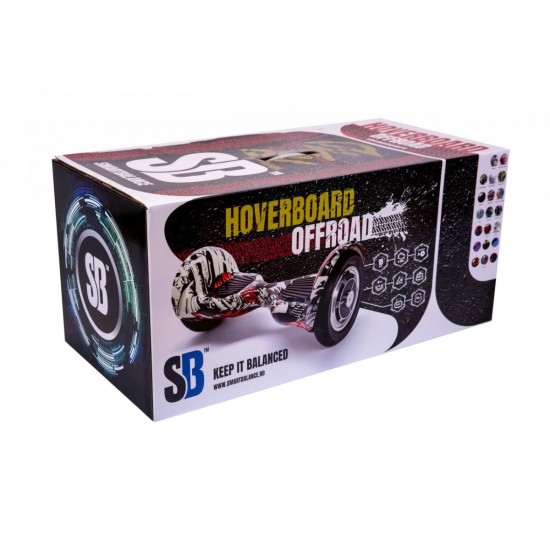 OffRoad Abstract  Hoverboard Szett Piros Dupla Felfüggesztésű HoverKart Üléssel - 10” Kerekek, Bluetooth Hangszórók, LED Fények, Önegyensúlyozás, 15km hatótávolság, 700W teljesítmény, 4Ah Samsung cellás akkumulátor, Smart Balance 6