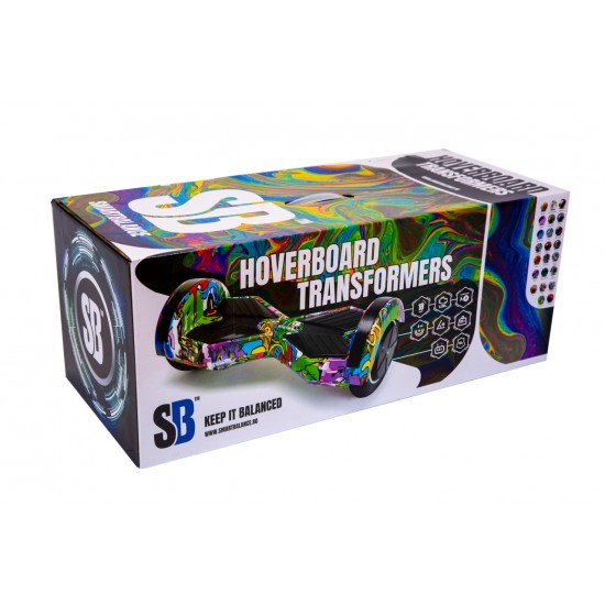 Transformers HipHop Orange Hoverboard Szett Piros Dupla Felfüggesztésű HoverKart Üléssel - 6.5” Kerekek, Bluetooth Hangszórók, LED Fények, Önegyensúlyozás, 15km hatótávolság, 700W teljesítmény, 4Ah Samsung cellás akkumulátor, Smart Balance 6