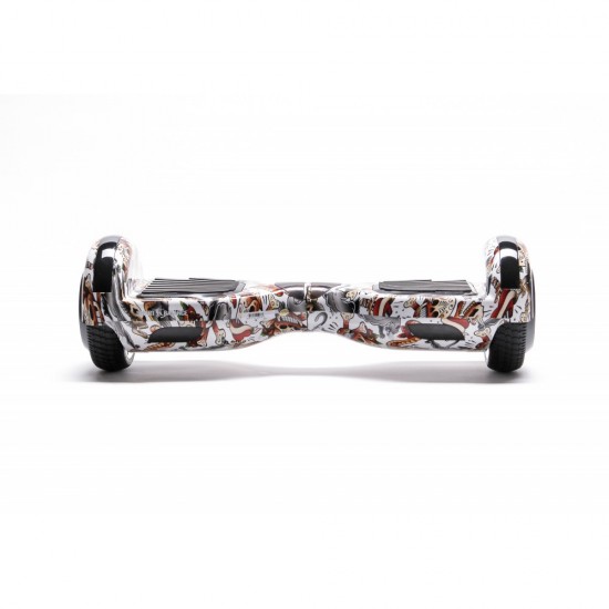 Elektromos Hoverboard GoKart Szett Lengéscsillapítókkal, 6.5 colos, Regular Tattoo PRO, Standard Hatótávolság, Fekete HoverKart Lengéscsillapítókkal, Smart Balance 3