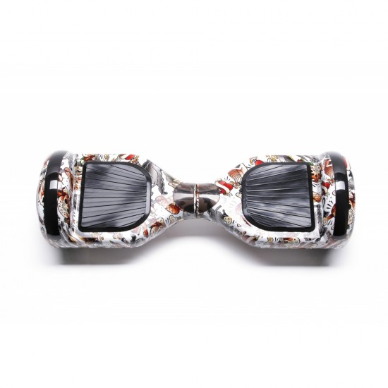 Elektromos Hoverboard GoKart Szett Lengéscsillapítókkal, 6.5 colos, Regular Tattoo PRO, Standard Hatótávolság, Fekete HoverKart Lengéscsillapítókkal, Smart Balance 4