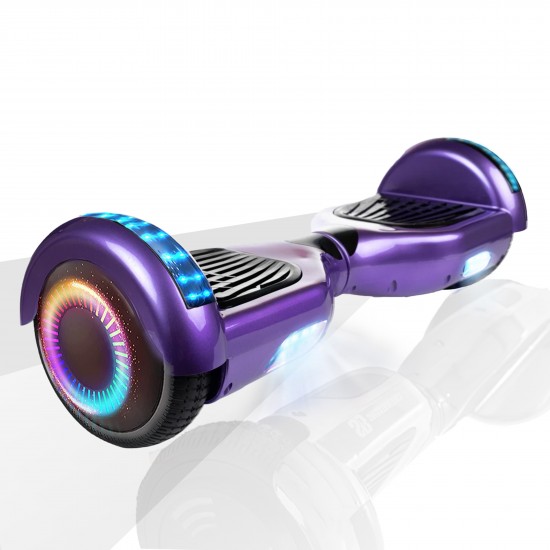 Elektromos Hoverboard Standard GoKart Szett, 6.5 colos, Regular Purple PRO, Nagy Hatótávolság, és Fehér Hoverkart, Smart Balance 2