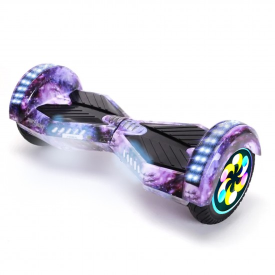 Elektromos Hoverboard csomag Komfortos Üléssel, 8 colos, Transformers Galaxy PRO, Nagy Hatótávolság, Fekete Szivacsos ülés, Smart Balance 2