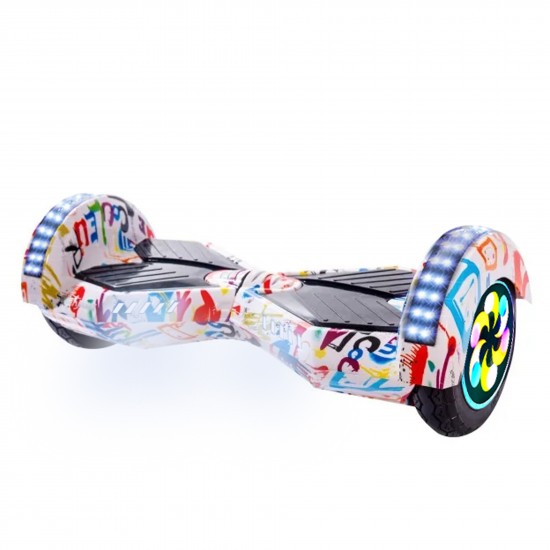 Elektromos Hoverboard Standard GoKart Szett, 8 colos, Transformers Splash PRO, Nagy Hatótávolság, és Fehér Hoverkart, Smart Balance 2