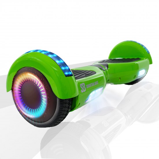 Elektromos Hoverboard csomag Komfortos Üléssel, 6.5 colos, Regular Green PRO, Standard Hatótávolság, Fekete Szivacsos ülés, Smart Balance 2