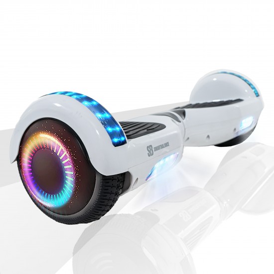 Elektromos Hoverboard Standard GoKart Szett, 6.5 colos, Regular White Pearl PRO, Nagy Hatótávolság, és Rózsaszín Hoverkart, Smart Balance 2
