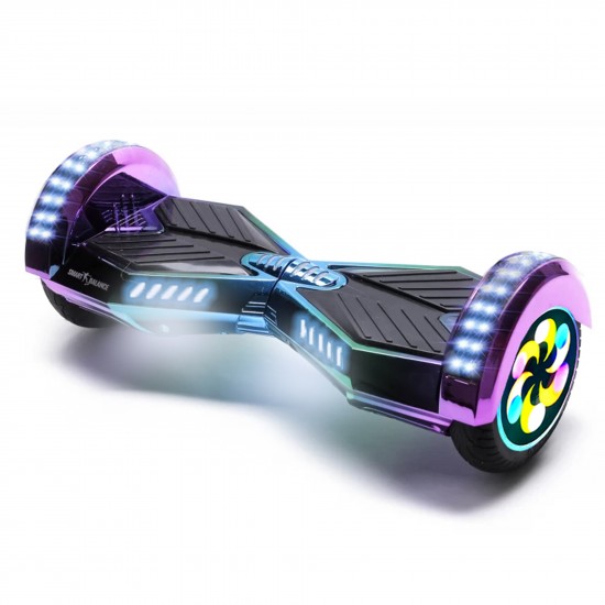 Elektromos Hoverboard csomag Komfortos Üléssel, 8 colos, Transformers Dakota PRO LED, Standard Hatótávolság, Fekete Szivacsos ülés, Smart Balance 2