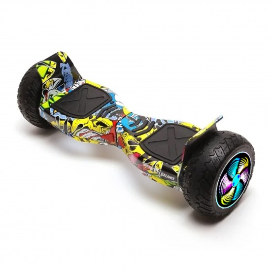 Elektromos Hoverboard Standard GoKart Szett, 8.5 colos, Hummer HipHop PRO, Standard Hatótávolság, és Fehér Hoverkart, Smart Balance 2