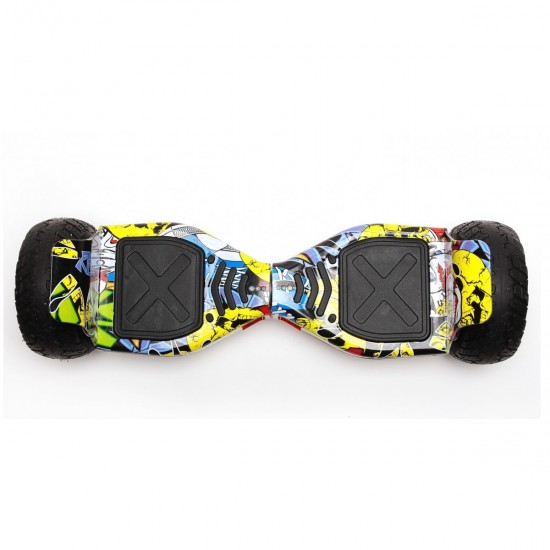 Elektromos Hoverboard Standard GoKart Szett, 8.5 colos, Hummer HipHop PRO, Standard Hatótávolság, és Fehér Hoverkart, Smart Balance 4