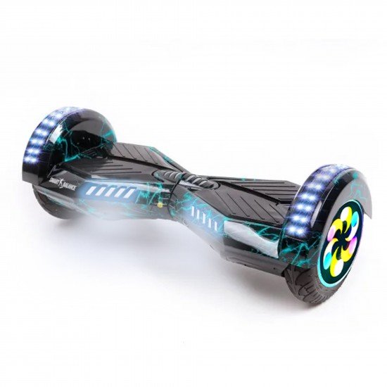Elektromos Hoverboard csomag Komfortos Üléssel, 8 colos, Transformers Thunderstorm PRO, Nagy Hatótávolság, Fekete Szivacsos ülés, Smart Balance 2