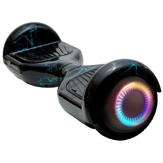 Elektromos Hoverboard csomag Komfortos Üléssel, 6.5 colos, Regular Thunderstorm Blue PRO, Nagy Hatótávolság, Fekete Szivacsos ülés, Smart Balance 2