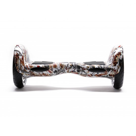 Elektromos Hoverboard GoKart Szett Lengéscsillapítókkal, 10 colos, Off-Road Tattoo, Nagy Hatótávolság, Piros HoverKart Lengéscsillapítókkal, Smart Balance 3