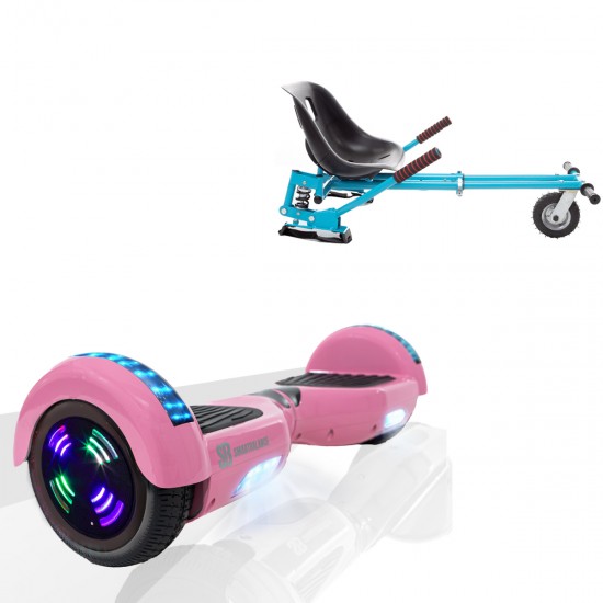 Elektromos Hoverboard GoKart Szett Lengéscsillapítókkal, 6.5 colos, Regular Pink Junior, Standard Hatótávolság, Kék HoverKart Lengéscsillapítókkal, Smart Balance