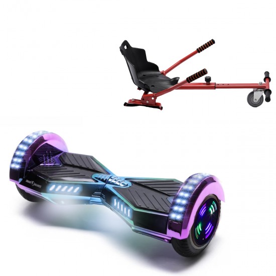 Elektromos Hoverboard Standard GoKart Szett, 6.5 colos, Transformers Dakota Junior, Standard Hatótávolság, és Piros Hoverkart, Smart Balance