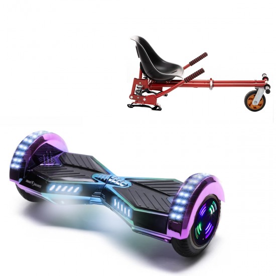 Elektromos Hoverboard GoKart Szett Lengéscsillapítókkal, 6.5 colos, Transformers Dakota Junior, Standard Hatótávolság, Piros HoverKart Lengéscsillapítókkal, Smart Balance