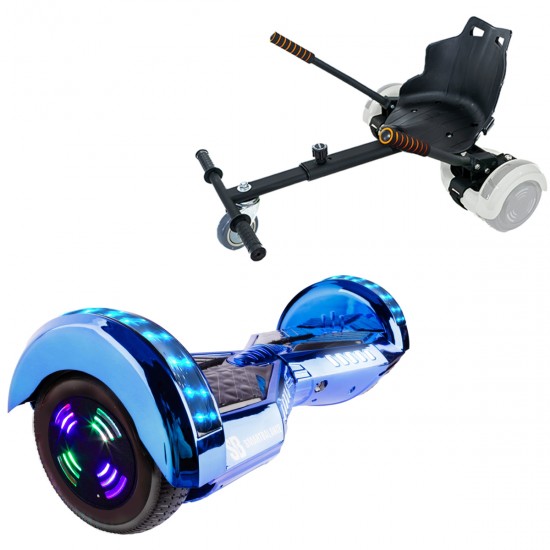 Elektromos Hoverboard Standard GoKart Szett, 6.5 colos, Transformers ElectroBlue Junior, Standard Hatótávolság, és Fekete Hoverkart, Smart Balance