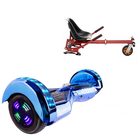 Elektromos Hoverboard GoKart Szett Lengéscsillapítókkal, 6.5 colos, Transformers ElectroBlue Junior, Standard Hatótávolság, Piros HoverKart Lengéscsillapítókkal, Smart Balance