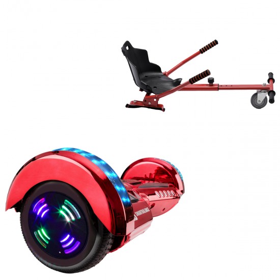 Elektromos Hoverboard Standard GoKart Szett, 6.5 colos, Transformers ElectroRed Junior, Standard Hatótávolság, és Piros Hoverkart, Smart Balance