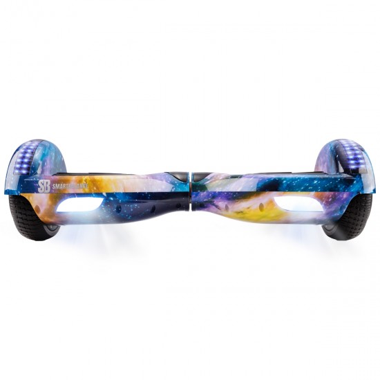 Elektromos Hoverboard GoKart Szett Lengéscsillapítókkal, 6.5 colos, Regular Galaxy Orange Junior, Standard Hatótávolság, Fekete HoverKart Lengéscsillapítókkal, Smart Balance 3