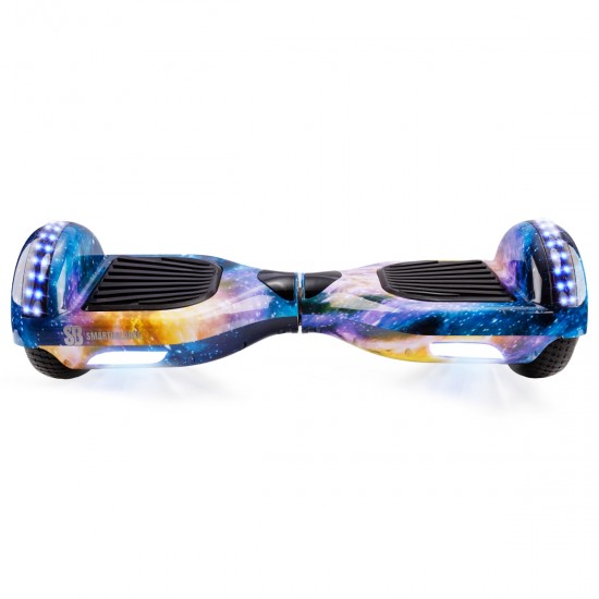 Elektromos Hoverboard GoKart Szett Lengéscsillapítókkal, 6.5 colos, Regular Galaxy Orange Junior, Standard Hatótávolság, Fekete HoverKart Lengéscsillapítókkal, Smart Balance 5