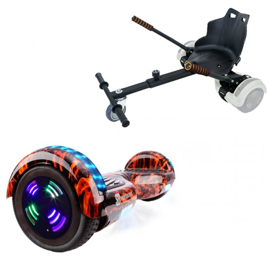 Elektromos Hoverboard Standard GoKart Szett, 6.5 colos, Regular Flame Junior, Standard Hatótávolság, és Fekete Hoverkart, Smart Balance