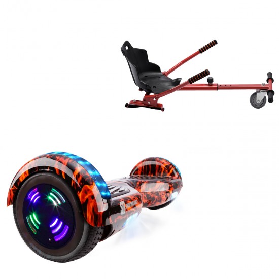 Elektromos Hoverboard Standard GoKart Szett, 6.5 colos, Regular Flame Junior, Standard Hatótávolság, és Piros Hoverkart, Smart Balance