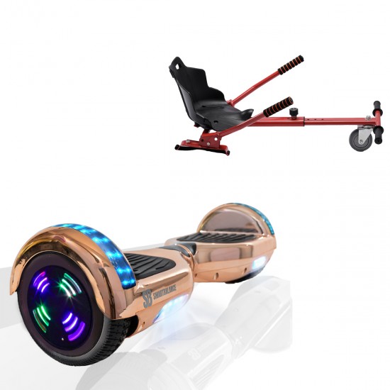 Elektromos Hoverboard Standard GoKart Szett, 6.5 colos, Regular Iron Junior, Standard Hatótávolság, és Piros Hoverkart, Smart Balance