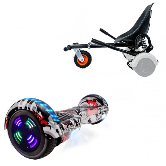 Elektromos Hoverboard GoKart Szett Lengéscsillapítókkal, 6.5 colos, Regular Last Dead Junior, Standard Hatótávolság, Fekete HoverKart Lengéscsillapítókkal, Smart Balance