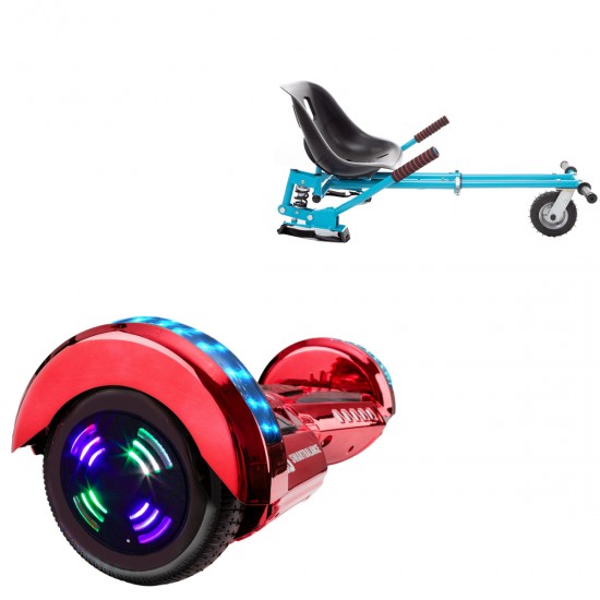 Elektromos Hoverboard GoKart Szett Lengéscsillapítókkal, 6.5 colos, Transformers ElectroRed Junior, Standard Hatótávolság, Kék HoverKart Lengéscsillapítókkal, Smart Balance