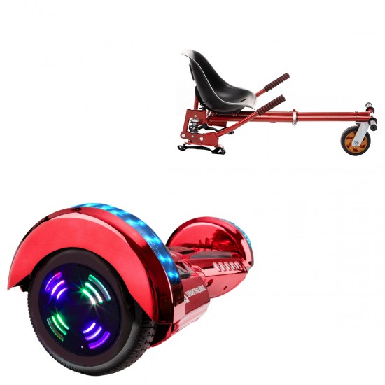 Elektromos Hoverboard GoKart Szett Lengéscsillapítókkal, 6.5 colos, Transformers ElectroRed Junior, Standard Hatótávolság, Piros HoverKart Lengéscsillapítókkal, Smart Balance