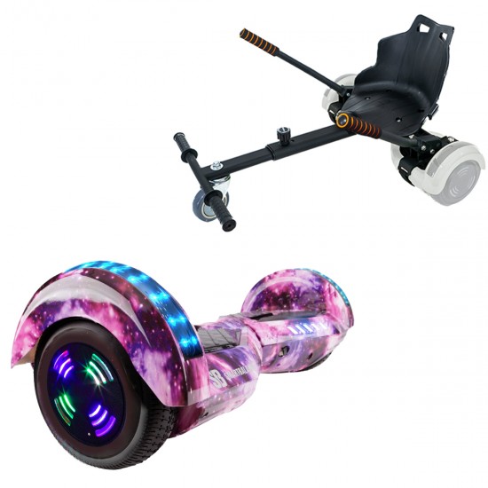 Elektromos Hoverboard Standard GoKart Szett, 6.5 colos, Transformers Galaxy Pink Junior, Standard Hatótávolság, és Fekete Hoverkart, Smart Balance
